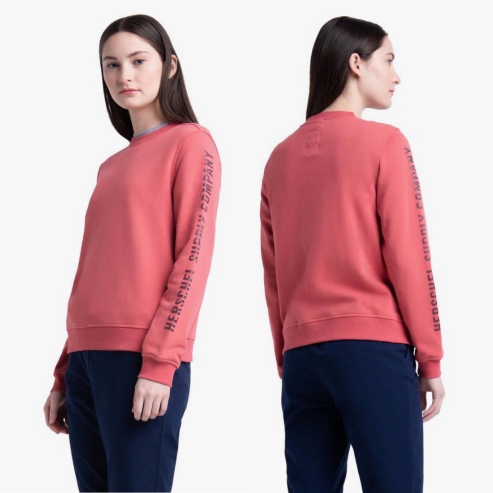 Herschel Womens Sleeve Print Crewneck Coral S
